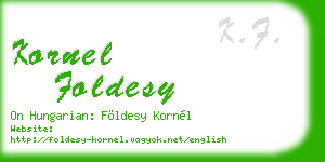 kornel foldesy business card